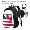 thumbnail image 7 of Hirioo USA Canada Flag for Travel Laptop Backpack with USB Charging Port for Men and Women, 7 of 7