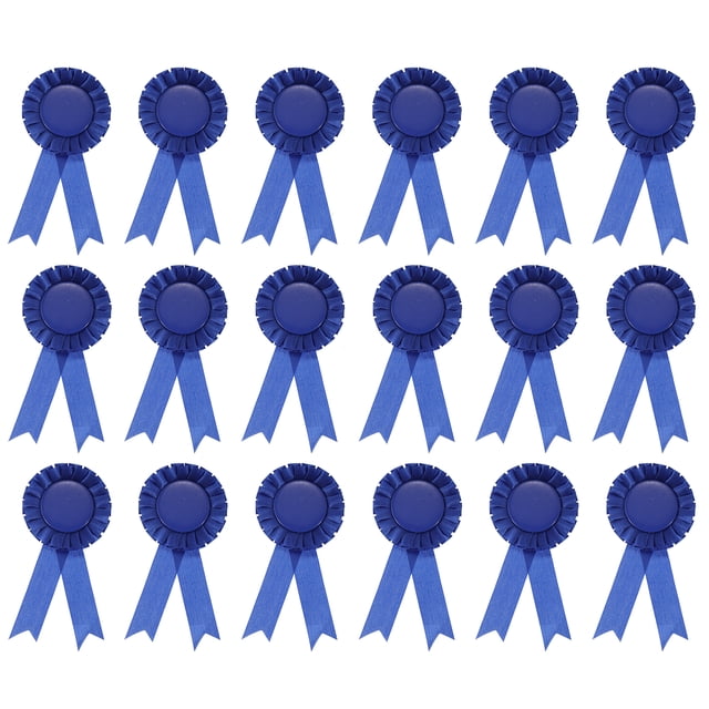 Unique Bargains Blank Award Ribbon, Rosette Ribbon Honorable Prize Recognition Ribbon, Blue, 18Pack