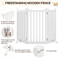 thumbnail image 6 of Alden Design 36″ Tall 3-Panel Freestanding Wooden Dog Gate for Small Pet, White, 6 of 10