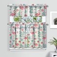 thumbnail image 2 of Kitchen Curtains 36 Inch Short - 3 Panel Set, Flamingo Tropical Bird Print, Rod Pocket Window Curtain, 100% Polyester for Hawaiian Summer Beach Decor, Easy Wash, 2 of 2