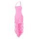 thumbnail image 5 of Vestido sexy sin mangas y con cuello irregular para mujer: diseño con mochila en la cadera, dobladillo fluido para fiestas de verano/playa., 5 of 6