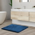thumbnail image 2 of Nestl Absorbent Memory Foam Bath Mat Set Bathroom Rug, Blue, 17"x24", 2 of 6