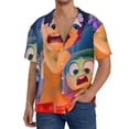 thumbnail image 7 of Lsque inside out 2 print Men's Cuban Collar Short Sleeve Shirt Summer Beachwear Casual Button Down Fashionable Vacation Leisure Shirt-3X-Large, 7 of 7