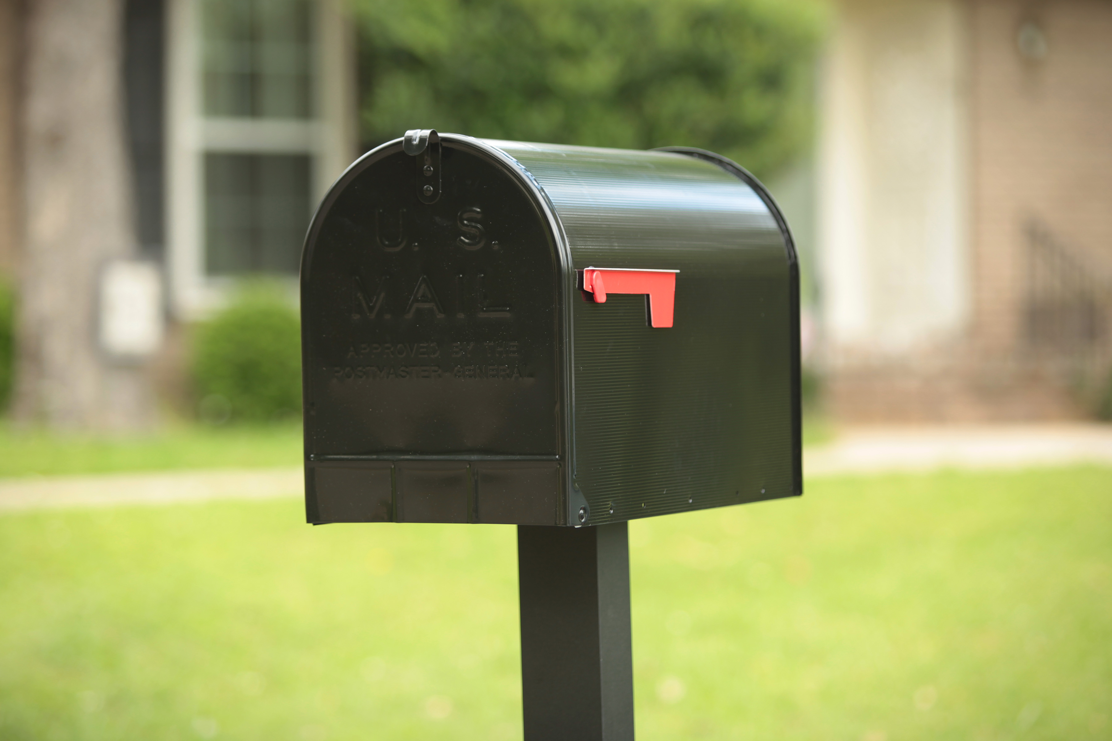 ARCHITECTURAL MAILBOXES STANLEY GALVANIZED STEEL, EXTRA LARGE, POST-MOUNT MAILBOX IN BLACK
