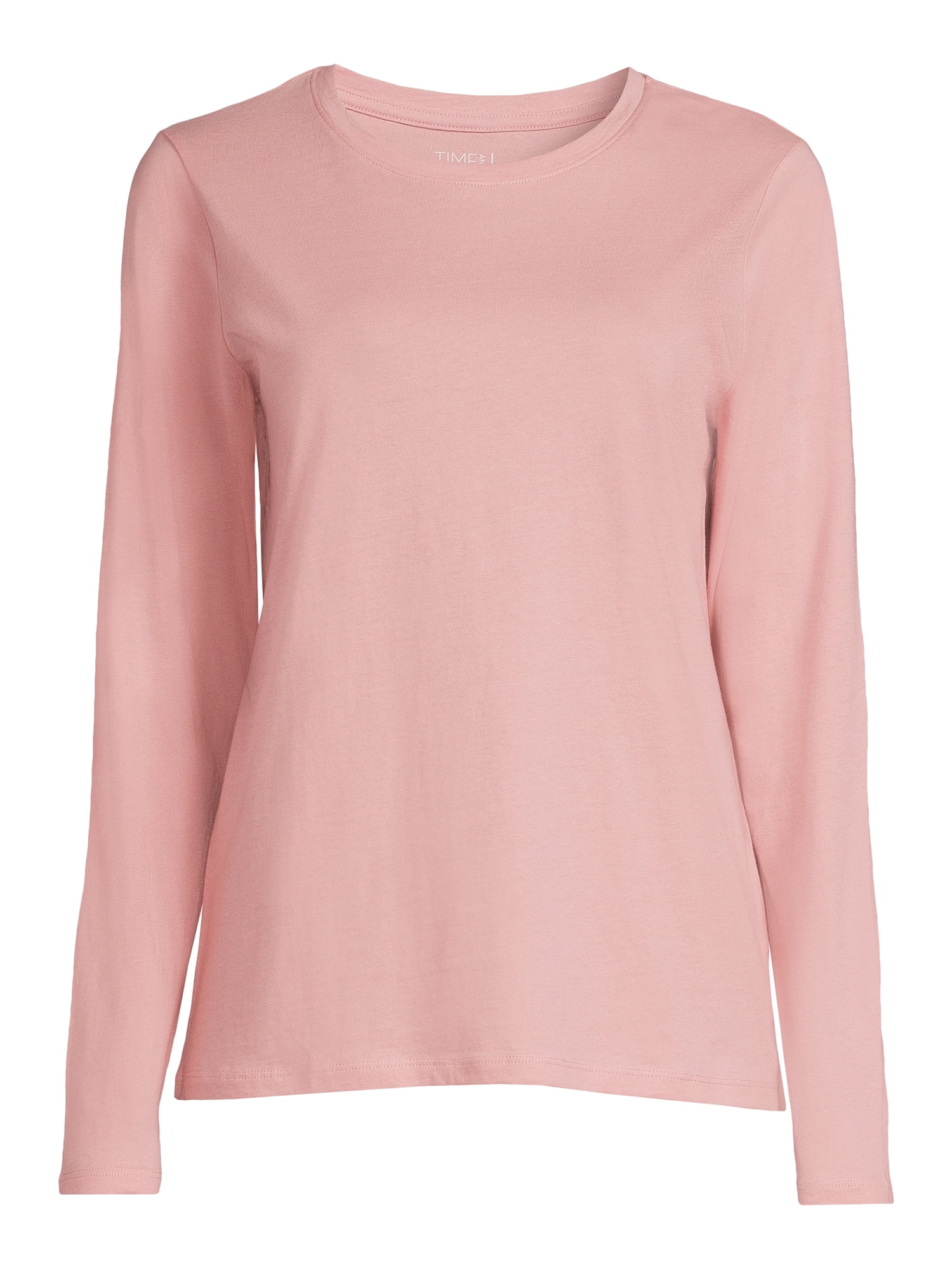 Time and Tru Women's Core Tee with Long Sleeves, Sizes S-3XL