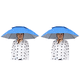 thumbnail image 1 of Sombrero Paraguas Lluvia Portátil Cabeza Parasol Plegable para Exteriores (azul Oscuro), 1 of 8