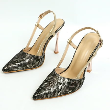 

Pointed Toe Stiletto Heeled Pumps For Women Snake Pattern Heels Women‘s Commuter Work Shoes