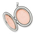 thumbnail image 2 of Sterling Silver Rhodium-plated W/ Enamel Flowers 34mm Oval Locket, 2 of 3