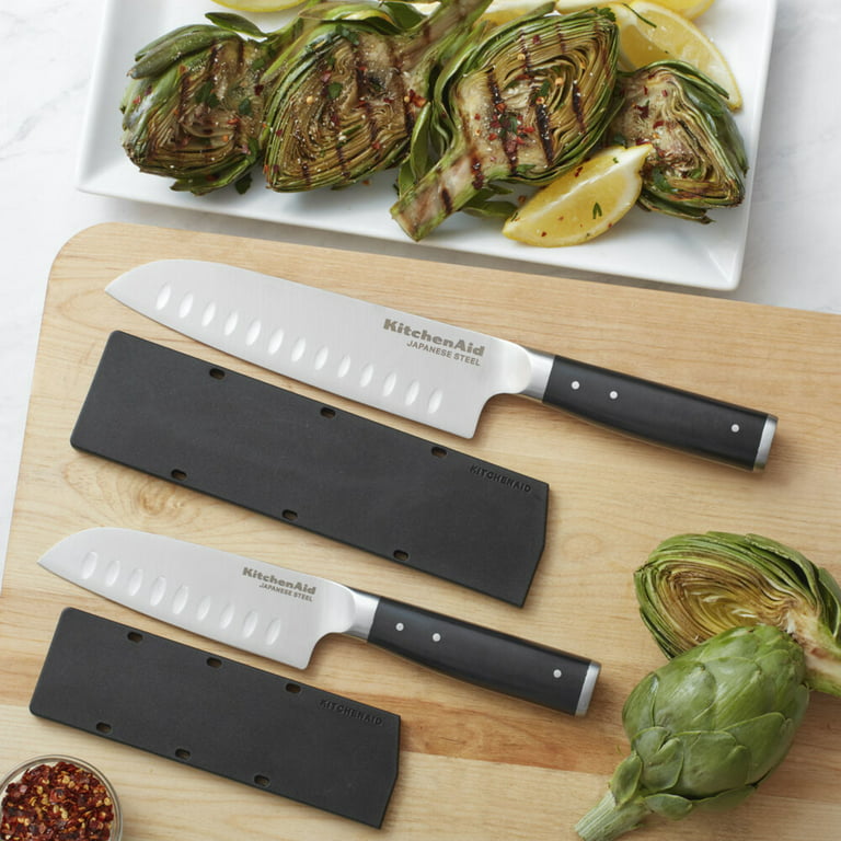 KitchenAid Gourmet 4 Piece Forged Triple Rivet Steak Knife Set, High Carbon  Japanese Steel, Sharp Kitchen Knife Set, 4.5 inch, Black