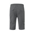 thumbnail image 5 of hirigin Men's Adjustable Drawstring Shorts, Multiple Large Pockets Cargo Shorts, Solid Color Knee-Length Short Sweatpants, 5 of 6