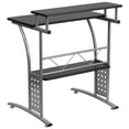 thumbnail image 6 of Flash Furniture Clifton Modern Office Computer Desk with Top/Bottom Storage Shelves, 28"W, Black, 6 of 7