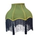 thumbnail image 4 of Elegante pantalla de lámpara de terciopelo verde con forma de campana y flecos decorativos. B, 4 of 9
