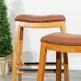 thumbnail image 6 of Newboti Furniture 30" Bar Stool, Natural Finish, Saddle Leather Seat 18135, 6 of 9