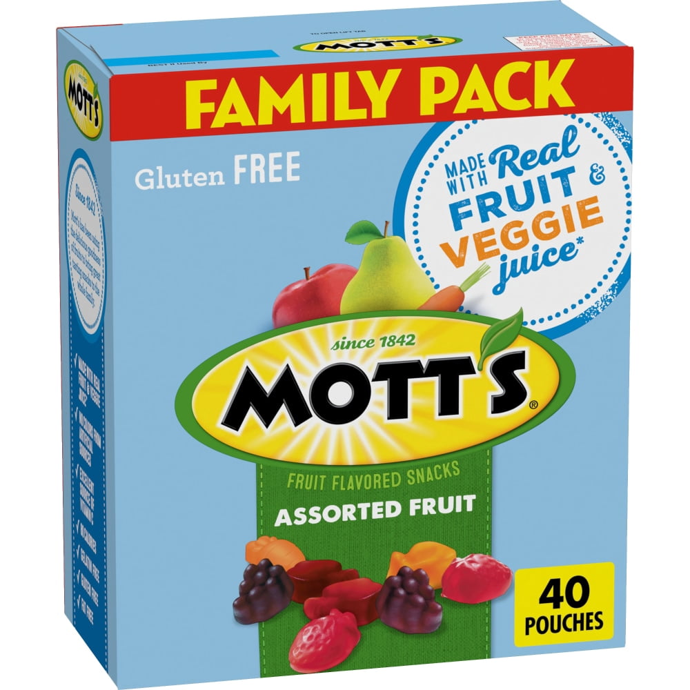 Motts Gluten Free Assorted Fruit Flavored Snacks Family Pack 40 ct / 0.8 oz - 3 Pack