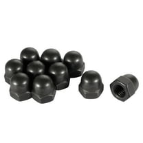 M10 Thread Dia Dome Head Carbide Steel Cap Acorn Hex Nuts Black 10Pcs