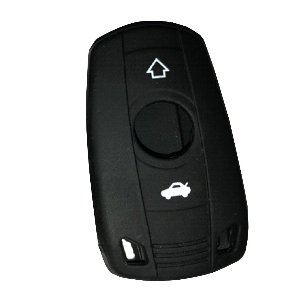 Silicone Key Case Car Remote Control Case NonDefrmation Black Foldable