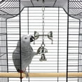 thumbnail image 5 of Bird Toys - Metal Bell Toy, Chew Play Item with Hanging Chain, for Large Parrots African Grey Cockatoo Macaw Conure Lovebird, Durable Interactive Play Item (Long), 5 of 7