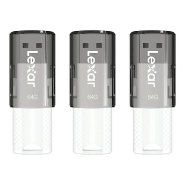 Lexar® JumpDrive® S60 USB 2.0 Flash Drives, 64GB, Black Pack Of 3 Flash Drives