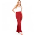 thumbnail image 2 of Women's Satin Maxi Skirt With High Waist And Flowing A-Line Design- Burgundy,Small, 2 of 7
