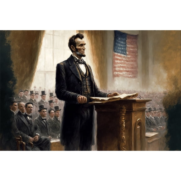 24x36 gallery poster, President Abraham Lincoln Second Inaugural Address p3