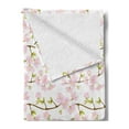 thumbnail image 2 of Plant Watercolor Soft Flannel Fleece Throw Blanket, Blooming Cherry Japanese Sakura in Soft Rose, Cozy Plush for Indoor and Outdoor Use, 50" x 60", Baby Pink Fawn, by Ambesonne, 2 of 5