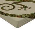 thumbnail image 2 of Ambesonne Colorful Fitted Sheet, Lizard Pattern, Queen Size, Green Tan, 2 of 3