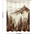 thumbnail image 6 of Brown Misty Pine Forest Shower Curtain, Tan Mountain Foggy Woodland Scenery Tree Shower Curtains for Chic Rustic Bathroom, Modern Waterproof Nature-Themed Decor, 72x72 Inches, 6 of 6