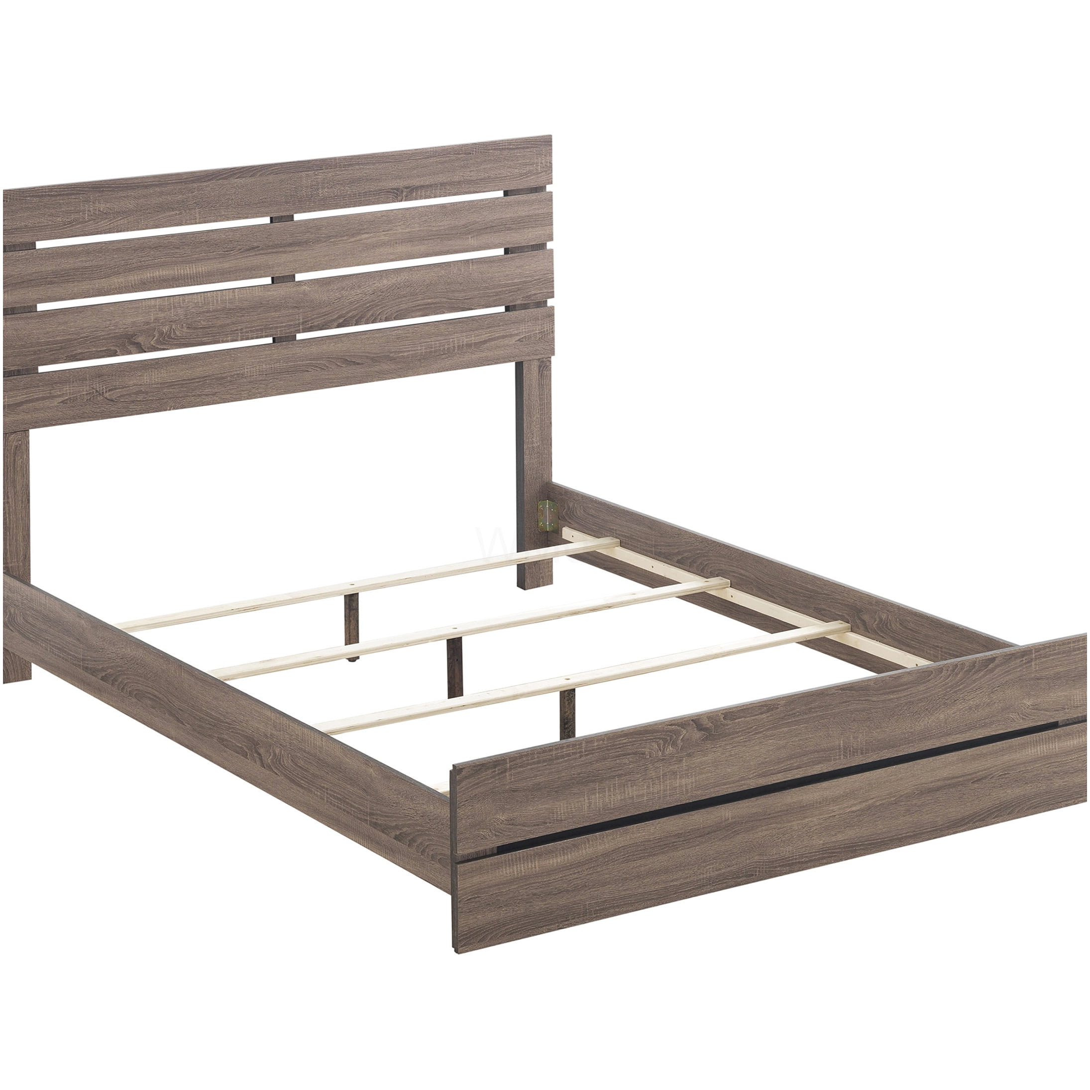 Eastern King Size Platform Bed Frame with Slatted Headboard, Solid Wood Bed with Ventilated Base for Enhanced Airflow