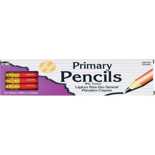 CLI Primary Pencils with Eraser Red Barrel - 144 / Box