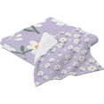 thumbnail image 2 of Little White Flower on Purple Cotton Towel Set 2 Piece, 1 Bath Towels 1 Washcloth, Soft Fast Dry Absorbent Face Hand Towel for Bathroom Hotel Gym Spa and Beach, 2 of 7