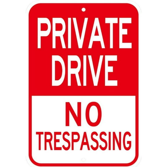 HELLOYOUNG Private Driveway Sign, (1 PC) Private Drive No Trespassing Sign, Rust Free Heavy Duty Aluminum Private Road Reflective Warning Signs,Easy To Mount,Outdoor Use (Reflective-Red )