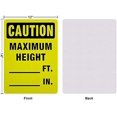 thumbnail image 2 of 1pc Caution Maximum Height Ft. in. Warning Sign 40 Mil Aluminum Caution Waring Sign Ourdoo, 2 of 7