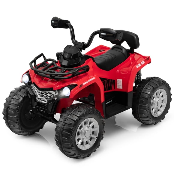 Costway Los niños de 12 V viajan en ATV eléctrico de 4 ruedas Quad 2 velocidades con Mp3 y faros rojos