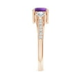 thumbnail image 3 of ANGARA Natural 0.8 Ct. Amethyst with Diamond Classic Ring in 14K Rose Gold for Women (Ring Size: 11.5), 3 of 9