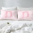 thumbnail image 4 of Erosebridal Initial A to Z Full Sheet Sets, Bowknot D Bedding Full Size, Cartoon Monogrammed Decor 4pcs, 4 of 7