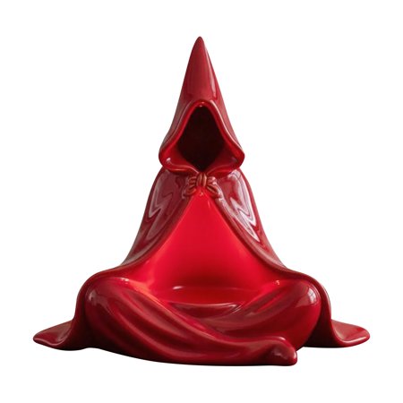 Meditative Hooded Monk Resin Statue Red Cloaked Figurine Unique Zen Decor for Home Office or Meditation Room Spiritual Gift Idea Tranquil Sitting Monk Sculpture Modern Minimalist Accent Piece