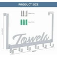 thumbnail image 2 of Over The Door Hooks, Towel Rack Towel Hooks for Bathroom, Towel Holder for Hanging Heavy Duty, Door Rack Over Door Hanger with 5 Coat Hooks for Bedroom Bathroom Kitchen, Black, 2 of 10