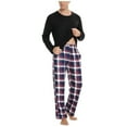 thumbnail image 4 of CONZONE Men's Pajama Sets 2 Peice Pajamas for Men Plaid Long Sleeve Pjs Tops Pants Soft Comfy Fall Winter Homewear Loungewewar, 4 of 8