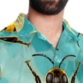 thumbnail image 5 of Starry Bees in the Sky Men's Short Sleeve Printed Button Down Hawaiian Beach Shirts, 5 of 6
