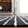 thumbnail image 4 of SAFAVIEH Striped Kilim Kent Striped Cotton Area Rug, Black/Ivory, 6' x 6' Square, 4 of 8