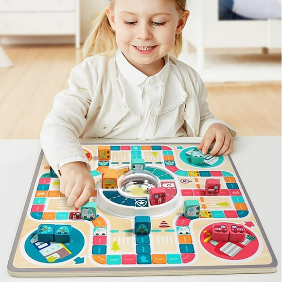 Just One Board Game Wooden Board Games for Kids 2-In-1 Flying Chess Family Game Toddler Educational Board Games for 3 Year Olds Board Games for 4 Year Olds Fun Board Games for Families