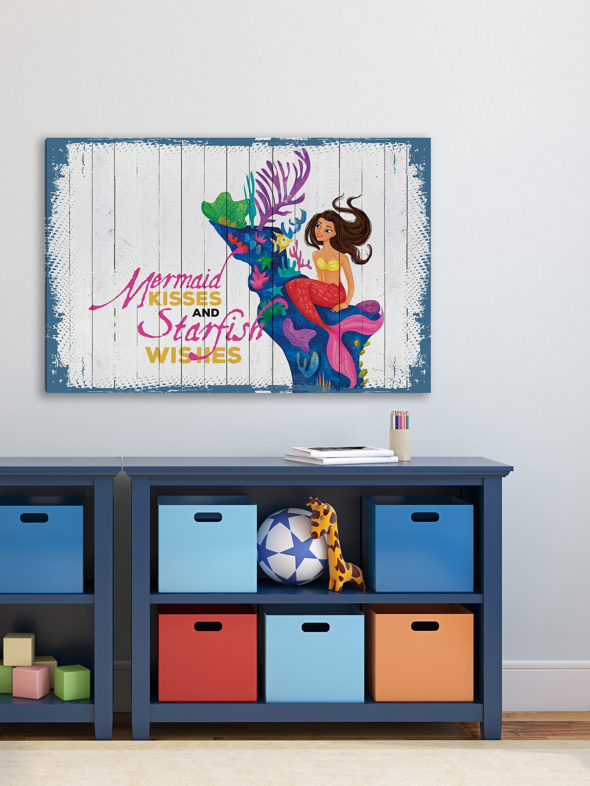 "Mermaid Kisses 3" Painting Print on Wrapped Canvas