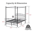 thumbnail image 4 of alazyhome Full ​Size Metal Canopy Bed Frame, Modern Design, Black, 4 of 7