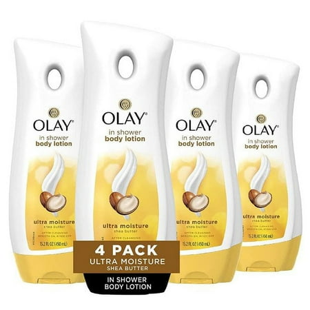 OLAY Ultra Moisture Shea Butter In-Shower Body Lotion, 15.2 fl oz 4 Pack