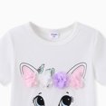PatPat Summer Girls Clothes Toddler Girl 3pcs Graphic Tee and Shorts and Headband Set, Pink, 3 Years