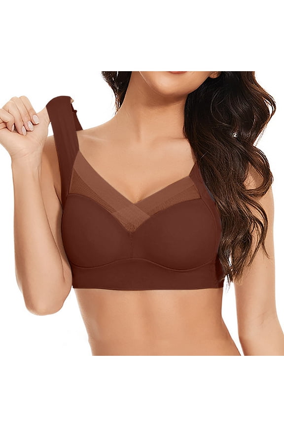 Minimizer Bras for Women Comfortable Large Size Lace Vest Bras Thin Side Fold Secondary Gathering Adjustable Bra Daily Comfortable Bra