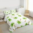 thumbnail image 3 of jejeloiu Cartoon Coconut Tree Bedding Comforter Set,Hawaii Summer Holiday Twin Comforter Sets,Green White Bedding Set For Boys Girls,Ultra Soft Home Decor Reversible,2pcs, 3 of 8