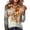 Orange, variant on Womens Waffle Knit Long Sleeve Polo Shirt Autumn Maple Leaf Print Button Collar Casual Loose Fall Tops Red S