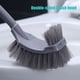 thumbnail image 4 of Juego de cepillos de inodoro con base - Cepillo de plástico blanco y gris para limpiar inodoro de baño, mango de 18,5 pulgadas para limpieza bajo borde y esquinas, montaje en pared o soporte para, 4 of 6