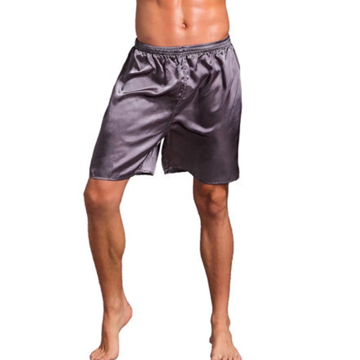 Gueuusu Gueuusu Men Silk Satin Boxers Sleepwear Sports Shorts